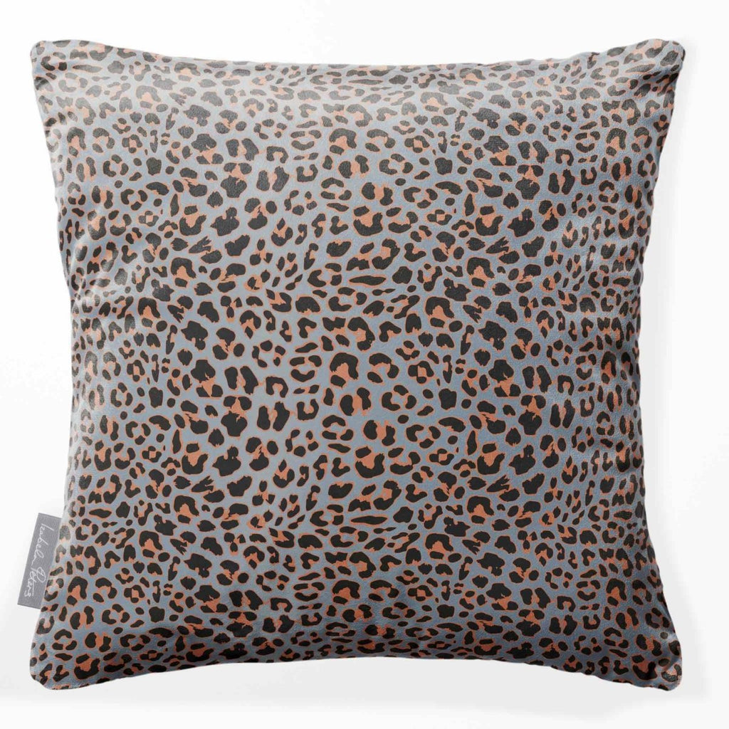 Leopard Print | Sustainable Velvet Cushion - French Grey 40 x 40 cm Standard by Izabela Peters
