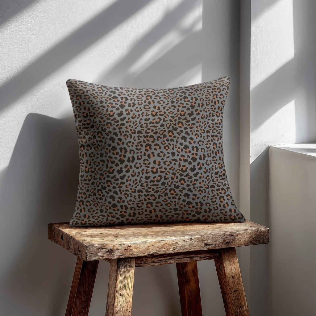 Leopard Print | Sustainable Velvet Cushion - French Grey 40 x 40 cm Standard by Izabela Peters
