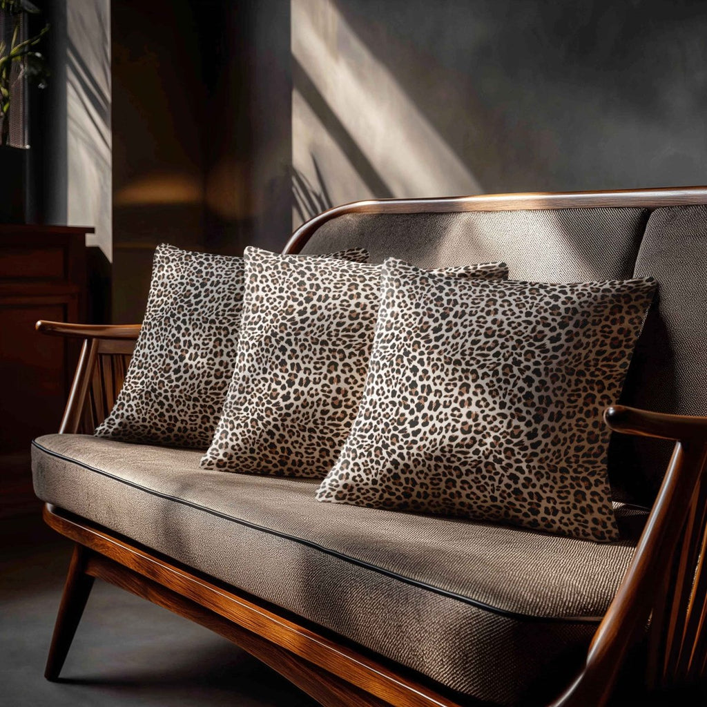 Leopard Print | Sustainable Velvet Cushion - White 40 x 40 cm Standard by Izabela Peters