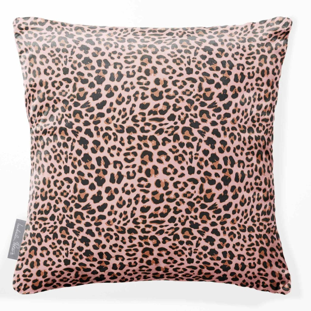 Leopard Print | Sustainable Velvet Cushion - Rosewater 40 x 40 cm Standard by Izabela Peters