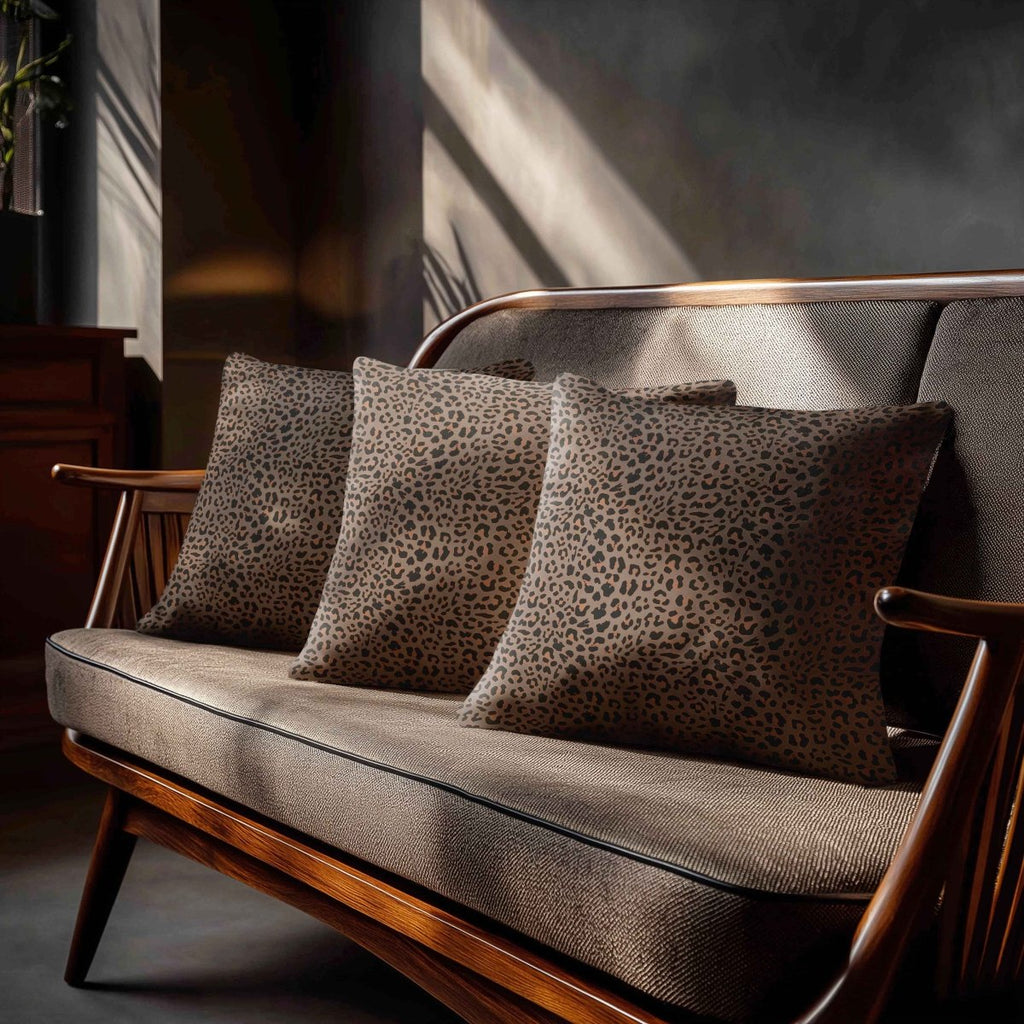 Leopard Print | Sustainable Velvet Cushion - Dovedale Stone 40 x 40 cm Standard by Izabela Peters