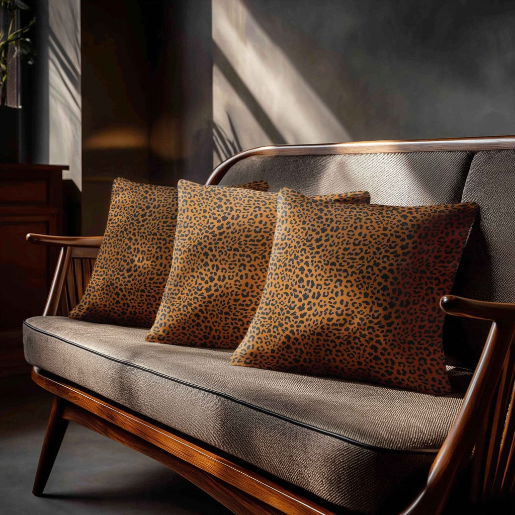 Leopard Print | Sustainable Velvet Cushion - Orange 40 x 40 cm Standard by Izabela Peters