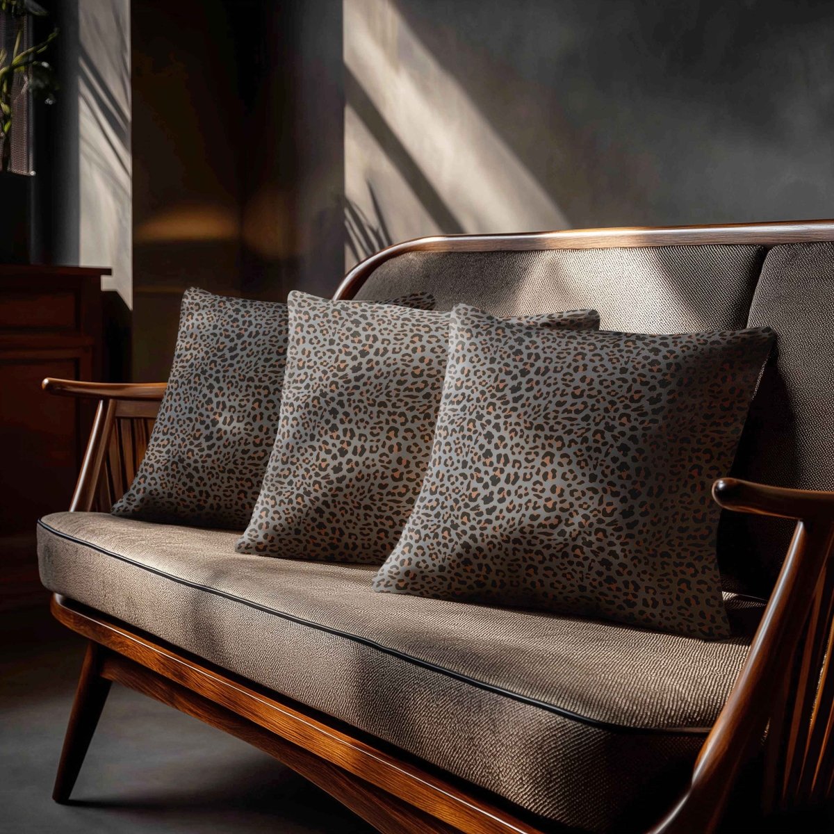 Leopard Print | Sustainable Velvet Cushion - French Grey 40 x 40 cm Standard by Izabela Peters