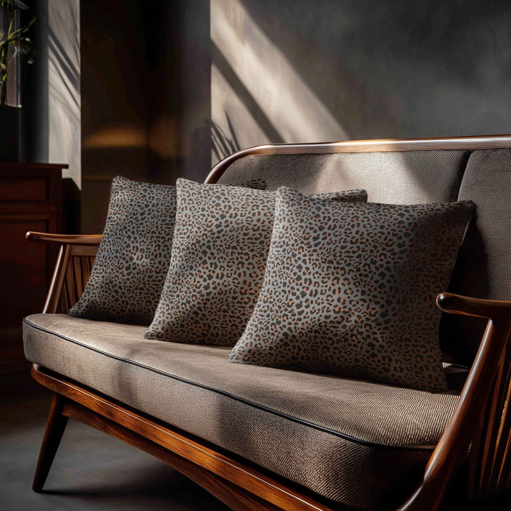 Leopard Print | Sustainable Velvet Cushion - French Grey 40 x 40 cm Standard by Izabela Peters