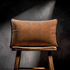 Leopard Print | Sustainable Velvet Rectangle Cushion - Orange 50 x 30 cm Piped by Izabela Peters