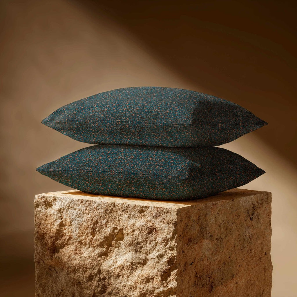Leopard Print | Sustainable Velvet Rectangle Cushion - Teal 50 x 30 cm Standard by Izabela Peters