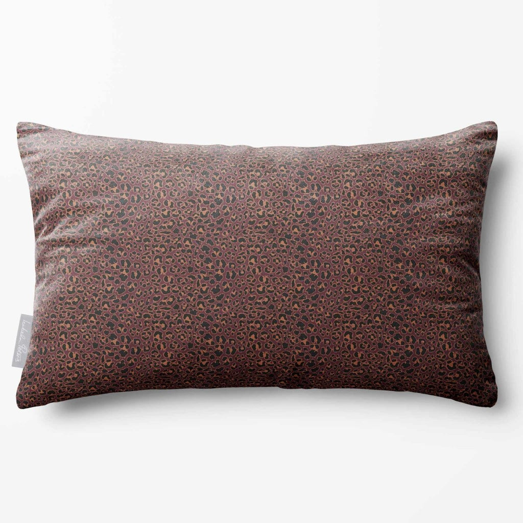 Leopard Print | Sustainable Velvet Rectangle Cushion - Italian Grape 50 x 30 cm Standard by Izabela Peters