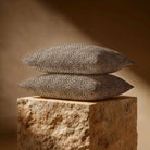 Leopard Print | Sustainable Velvet Rectangle Cushion - Cream 50 x 30 cm Standard by Izabela Peters