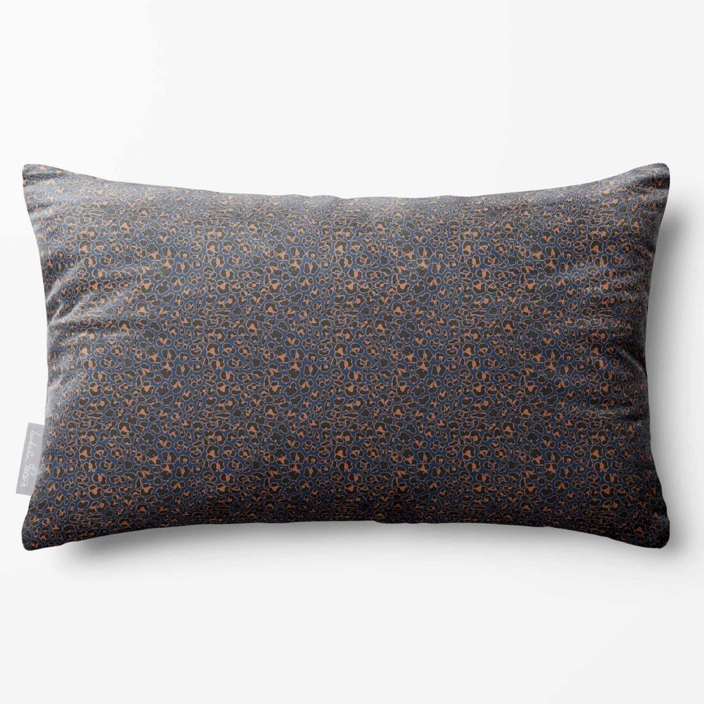 Leopard Print | Sustainable Velvet Rectangle Cushion - Petrol Blue 50 x 30 cm Standard by Izabela Peters