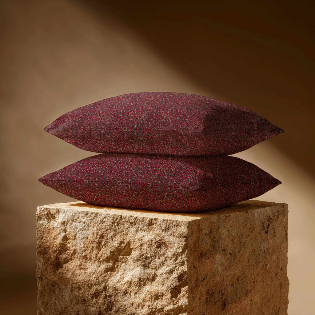 Leopard Print | Sustainable Velvet Rectangle Cushion - Raspberry Red 50 x 30 cm Standard by Izabela Peters