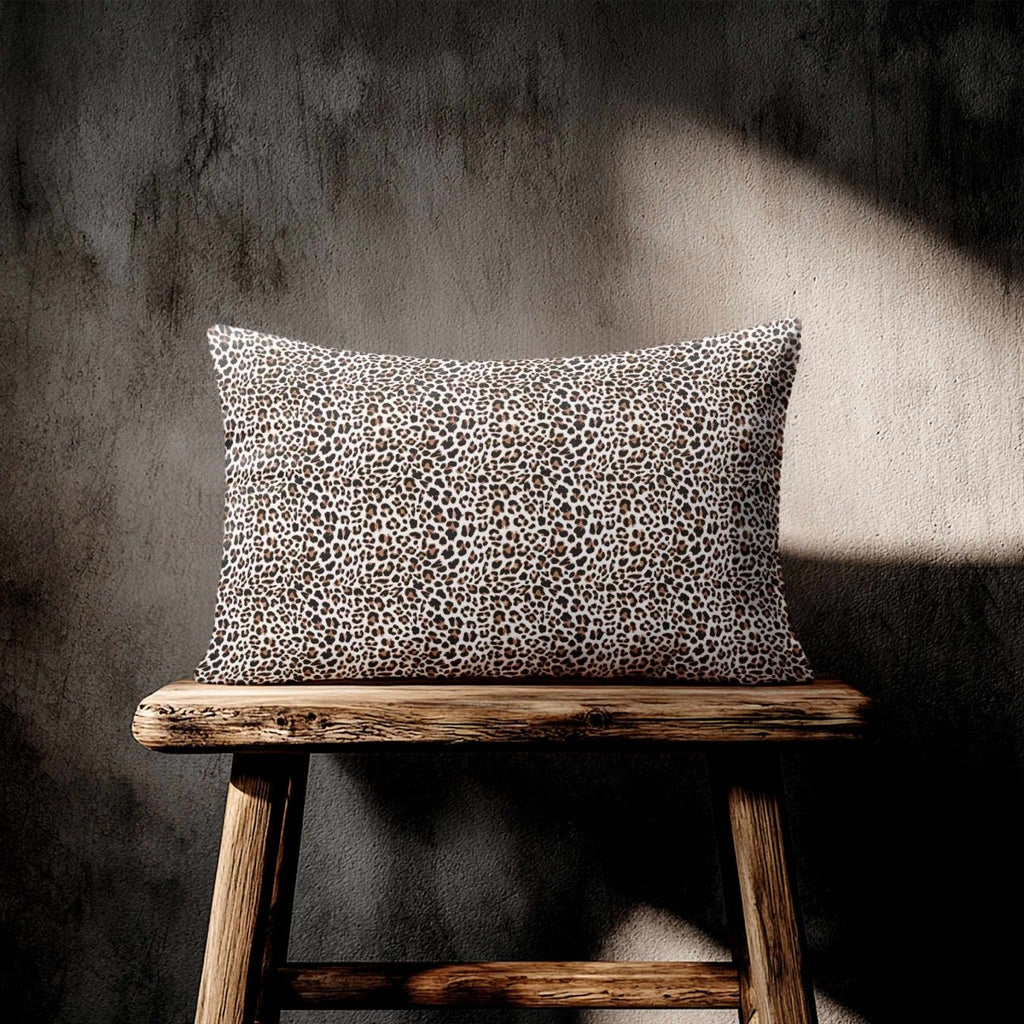 Leopard Print | Sustainable Velvet Rectangle Cushion - White 50 x 30 cm Standard by Izabela Peters
