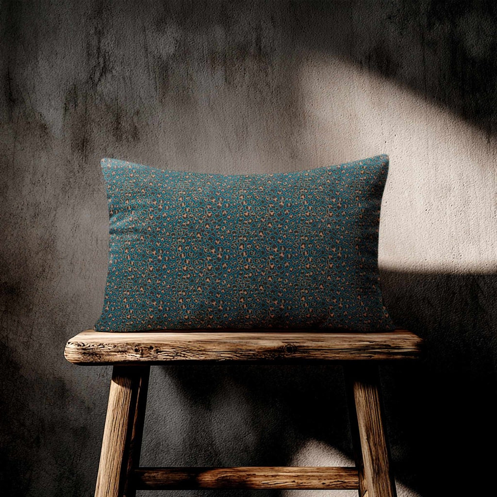 Leopard Print | Sustainable Velvet Rectangle Cushion - Teal 50 x 30 cm Standard by Izabela Peters