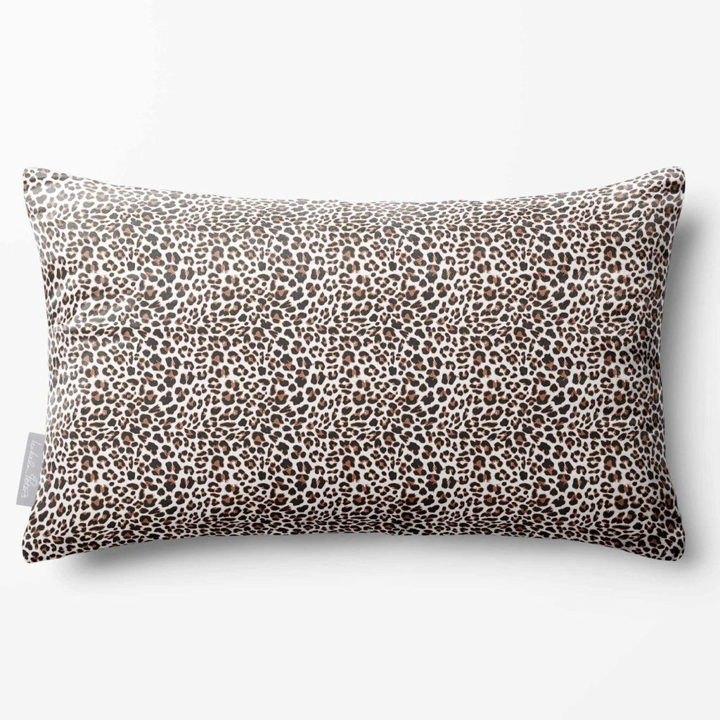 Leopard Print | Sustainable Velvet Rectangle Cushion - White 50 x 30 cm Standard by Izabela Peters