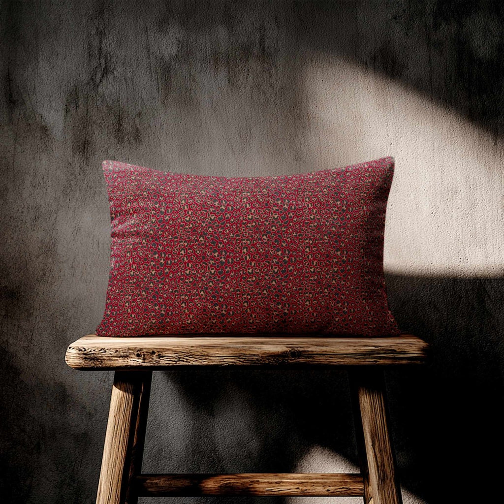 Leopard Print | Sustainable Velvet Rectangle Cushion - Raspberry Red 50 x 30 cm Standard by Izabela Peters