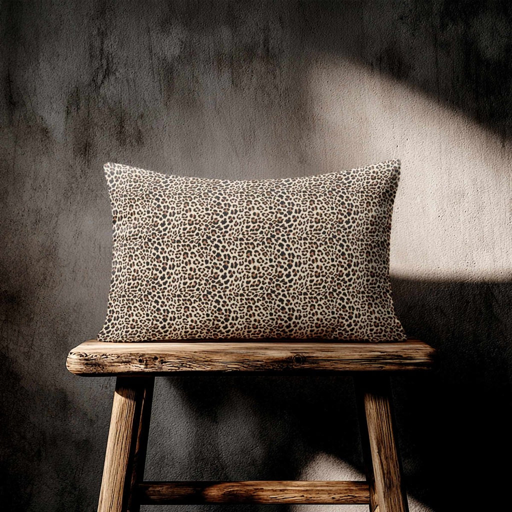 Leopard Print | Sustainable Velvet Rectangle Cushion - Cream 50 x 30 cm Standard by Izabela Peters