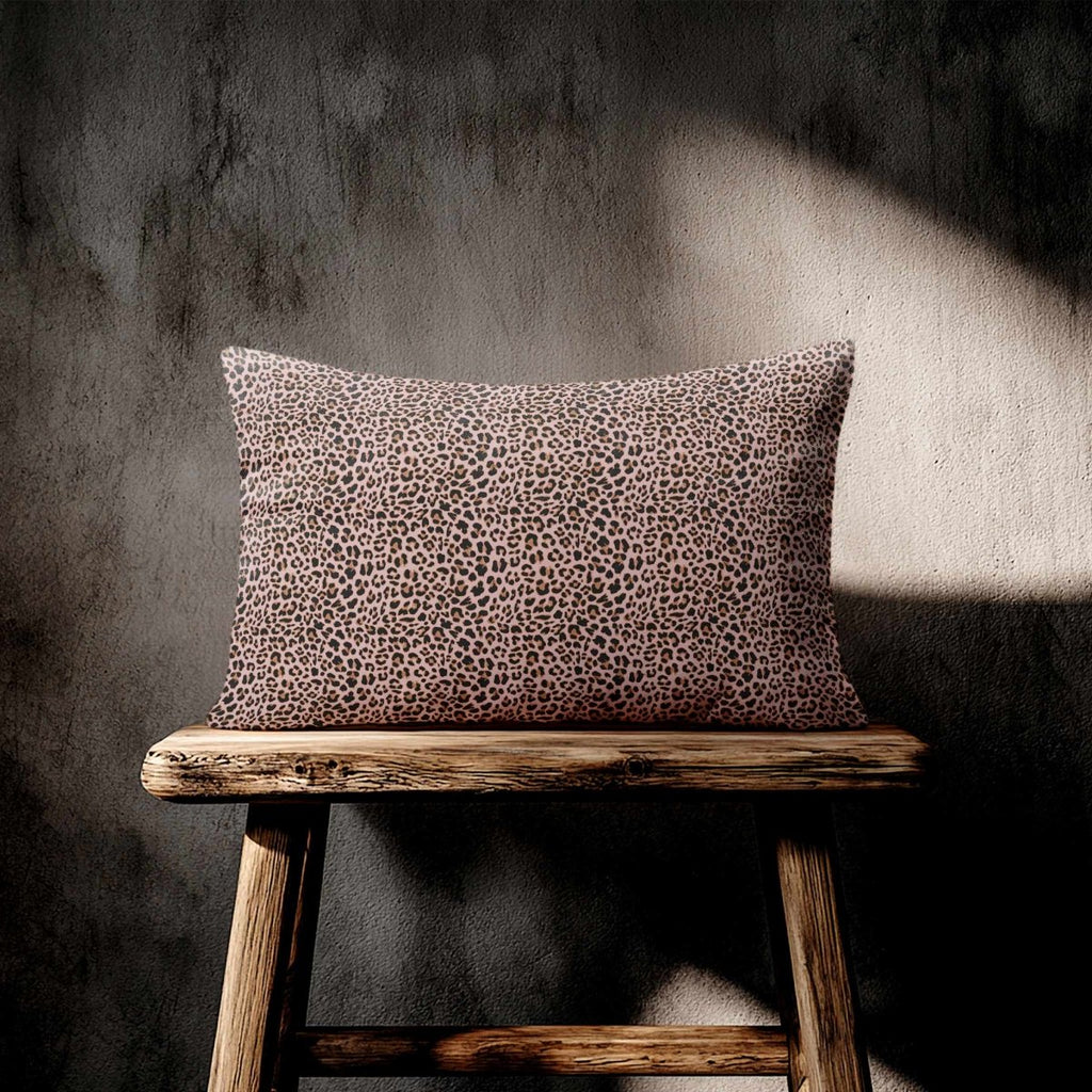 Leopard Print | Sustainable Velvet Rectangle Cushion - Rosewater 50 x 30 cm Standard by Izabela Peters