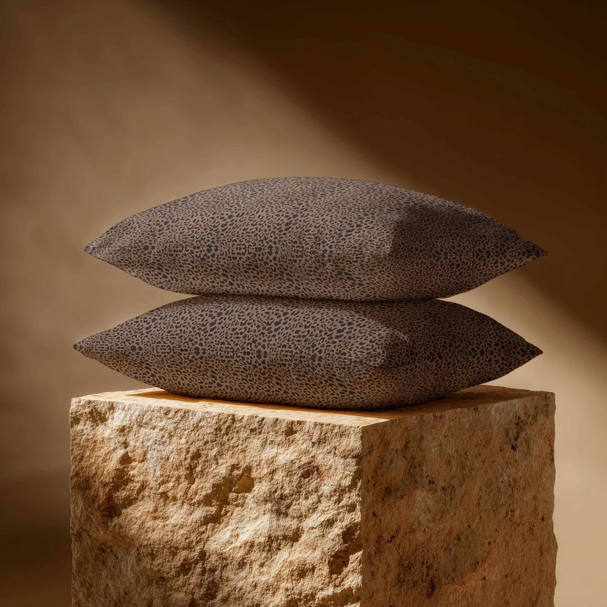Leopard Print | Sustainable Velvet Rectangle Cushion - Dovedale Stone 50 x 30 cm Standard by Izabela Peters