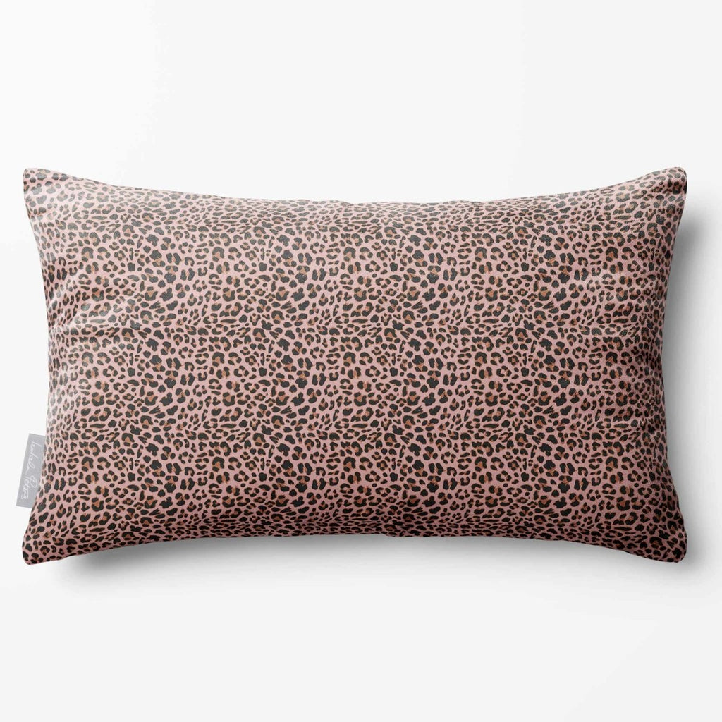 Leopard Print | Sustainable Velvet Rectangle Cushion - Rosewater 50 x 30 cm Standard by Izabela Peters