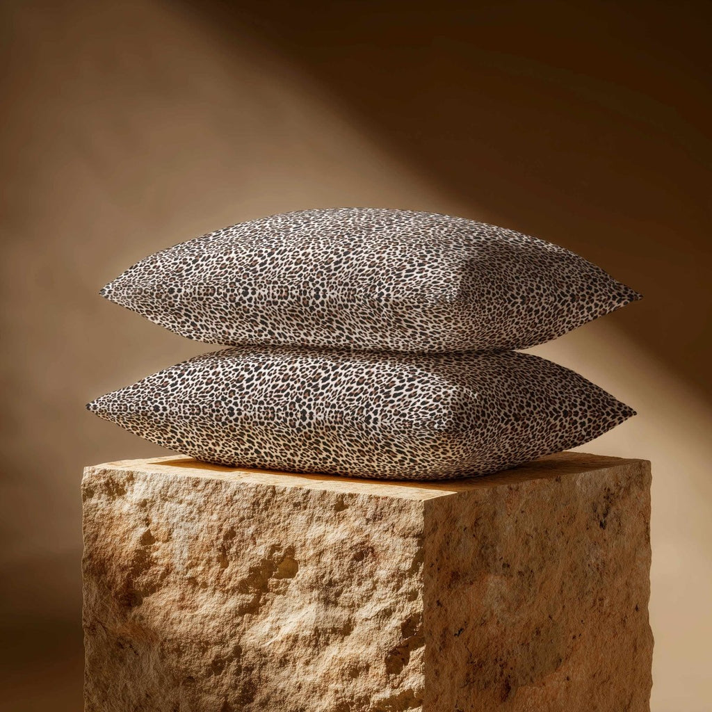 Leopard Print | Sustainable Velvet Rectangle Cushion - White 50 x 30 cm Standard by Izabela Peters