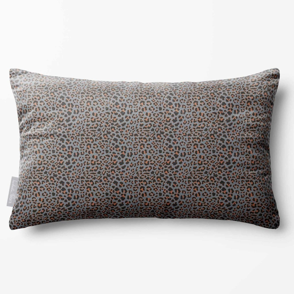 Leopard Print | Sustainable Velvet Rectangle Cushion - French Grey 50 x 30 cm Standard by Izabela Peters