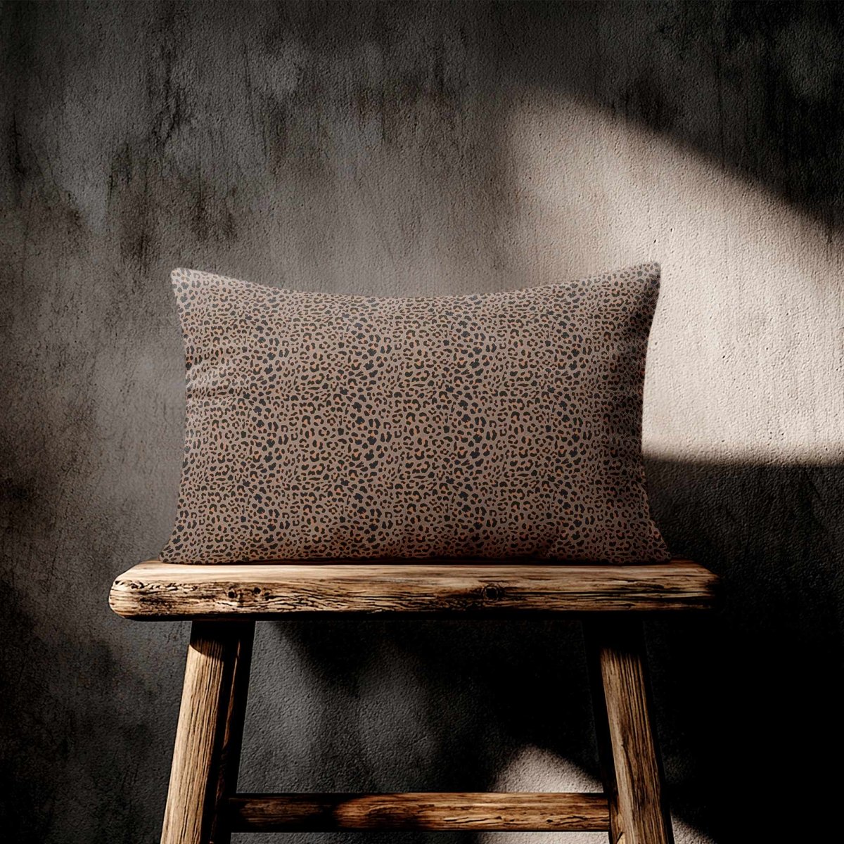Leopard Print | Sustainable Velvet Rectangle Cushion - Dovedale Stone 50 x 30 cm Standard by Izabela Peters