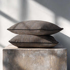 Leopard Print | Sustainable Velvet Rectangle Cushion - French Grey 50 x 30 cm Piped by Izabela Peters