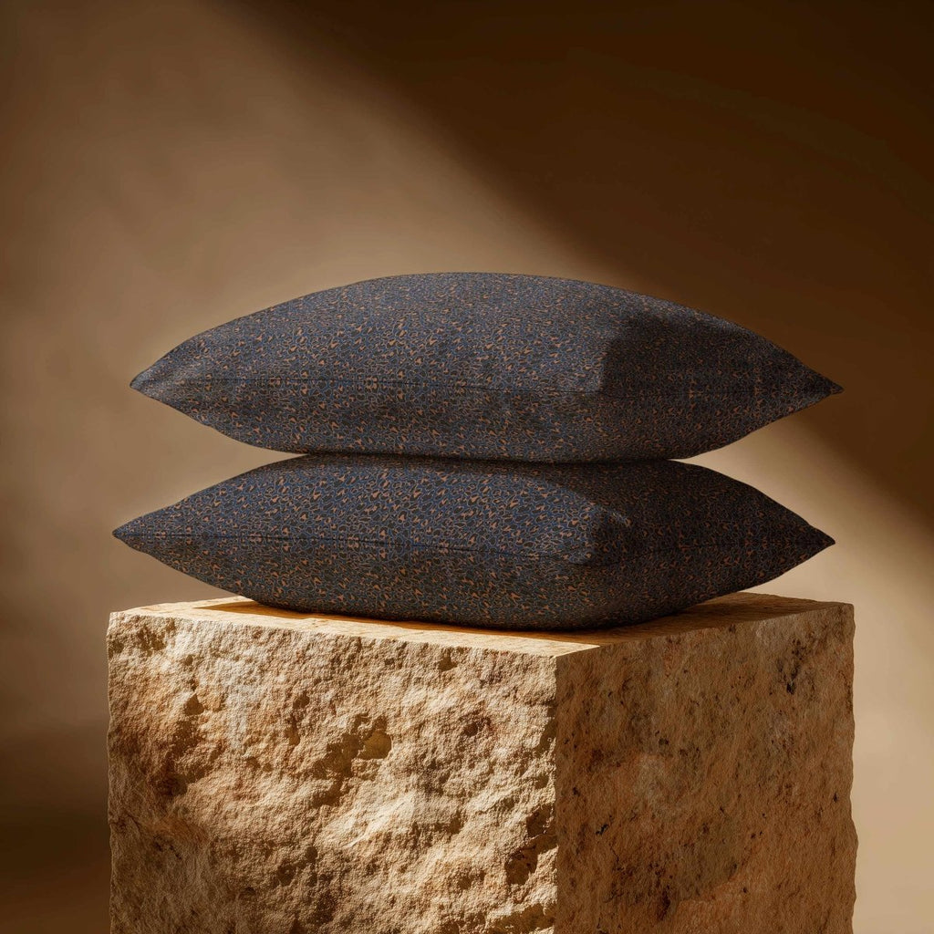 Leopard Print | Sustainable Velvet Rectangle Cushion - Petrol Blue 50 x 30 cm Standard by Izabela Peters