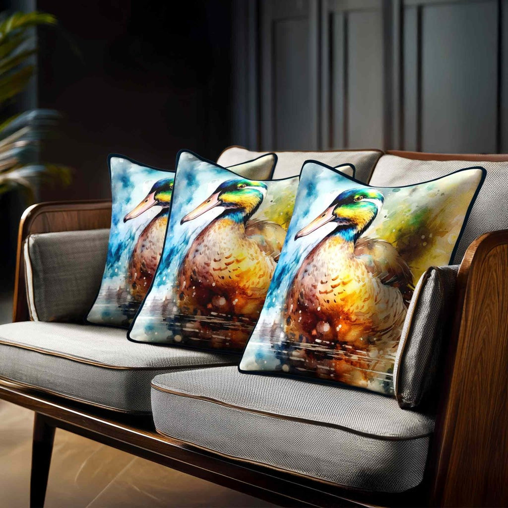 Mallard on Wilfin Beck | Sustainable Velvet Cushion - 40 x 40 cm Standard by Izabela Peters