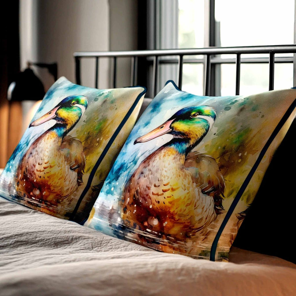 Mallard on Wilfin Beck | Sustainable Velvet Cushion - 40 x 40 cm Standard by Izabela Peters