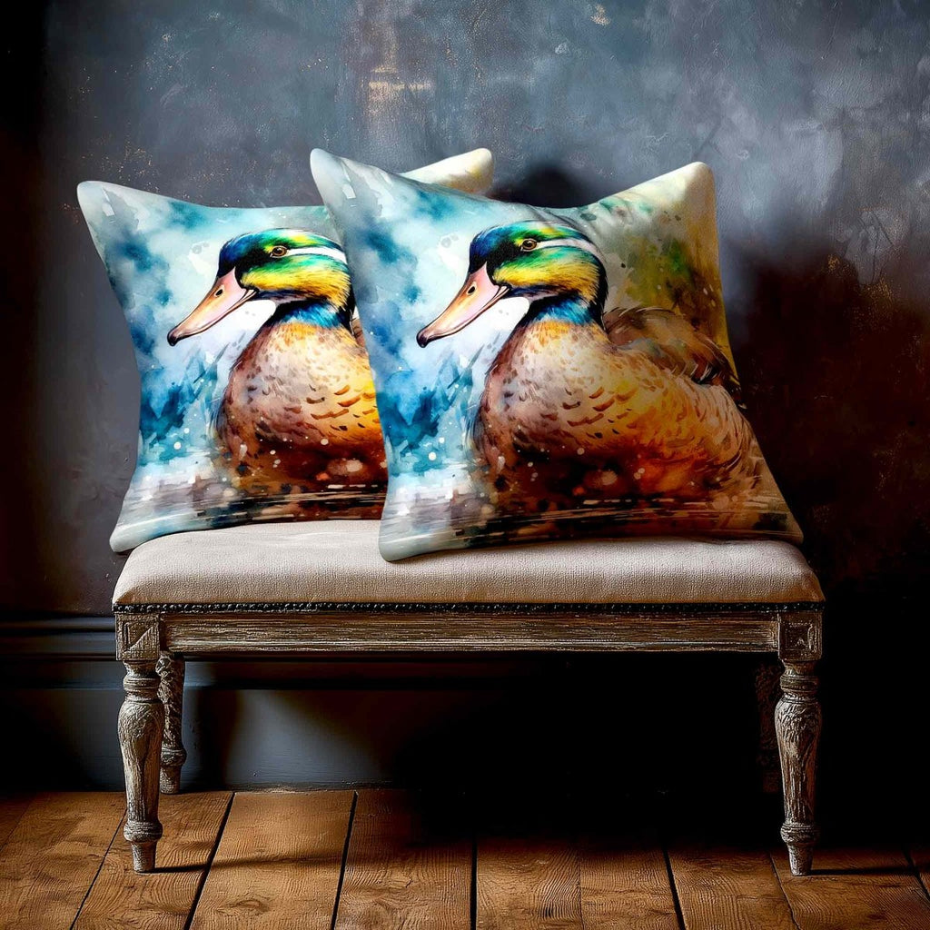 Mallard on Wilfin Beck | Sustainable Velvet Cushion - 40 x 40 cm Standard by Izabela Peters
