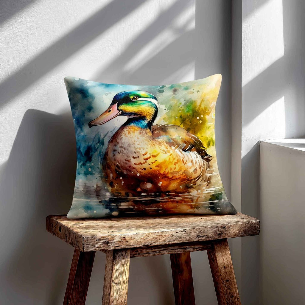 Mallard on Wilfin Beck | Sustainable Velvet Cushion - 40 x 40 cm Piped by Izabela Peters