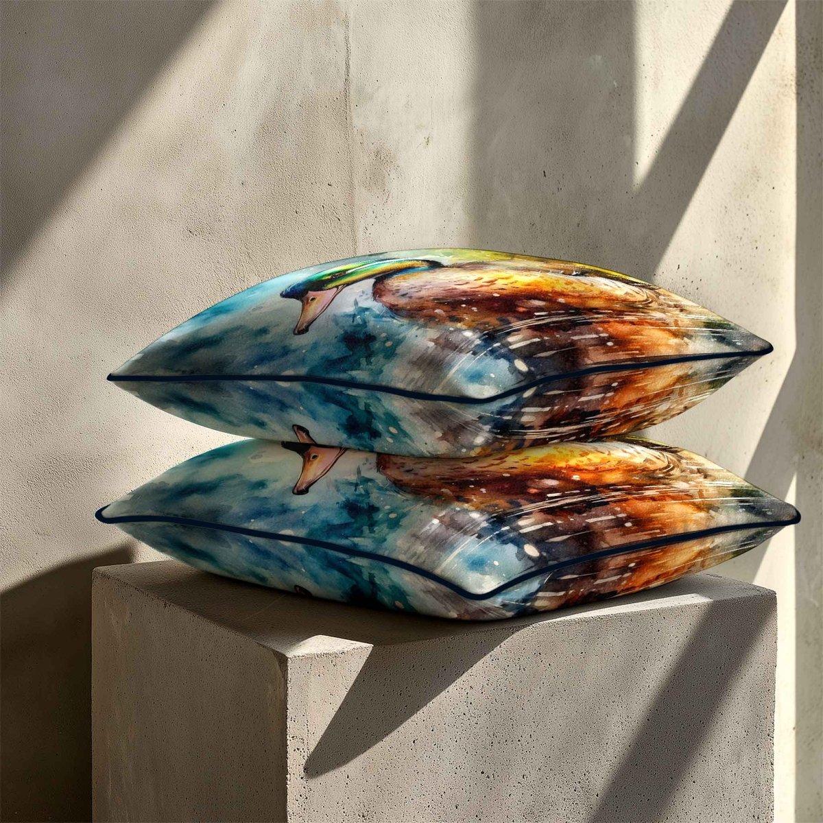Mallard on Wilfin Beck | Sustainable Velvet Cushion - 40 x 40 cm Standard by Izabela Peters