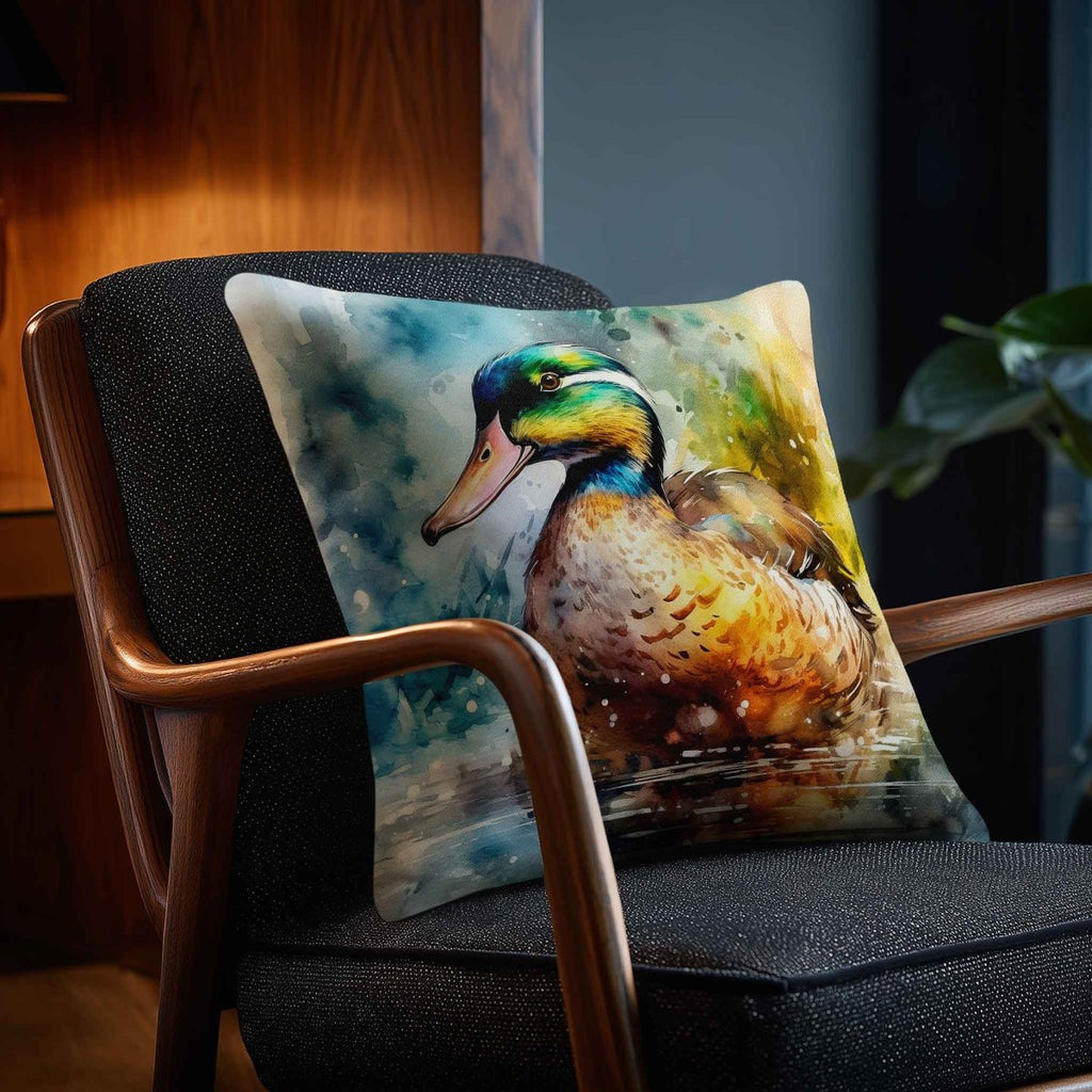 Mallard on Wilfin Beck | Sustainable Velvet Cushion - 40 x 40 cm Piped by Izabela Peters