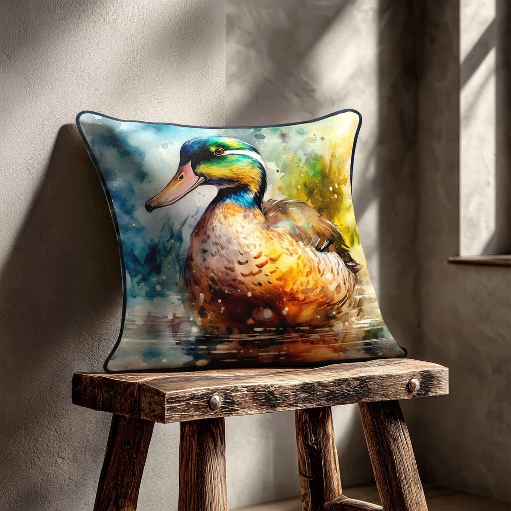 Mallard on Wilfin Beck | Sustainable Velvet Cushion - 40 x 40 cm Standard by Izabela Peters
