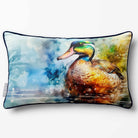 Mallard on Wilfin Beck | Sustainable Velvet Rectangle Cushion - 50 x 30 cm Piped by Izabela Peters