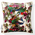Manor House Garden | Sustainable Velvet Cushion - Ivory Cream 40 x 40 cm Piped by Izabela Peters