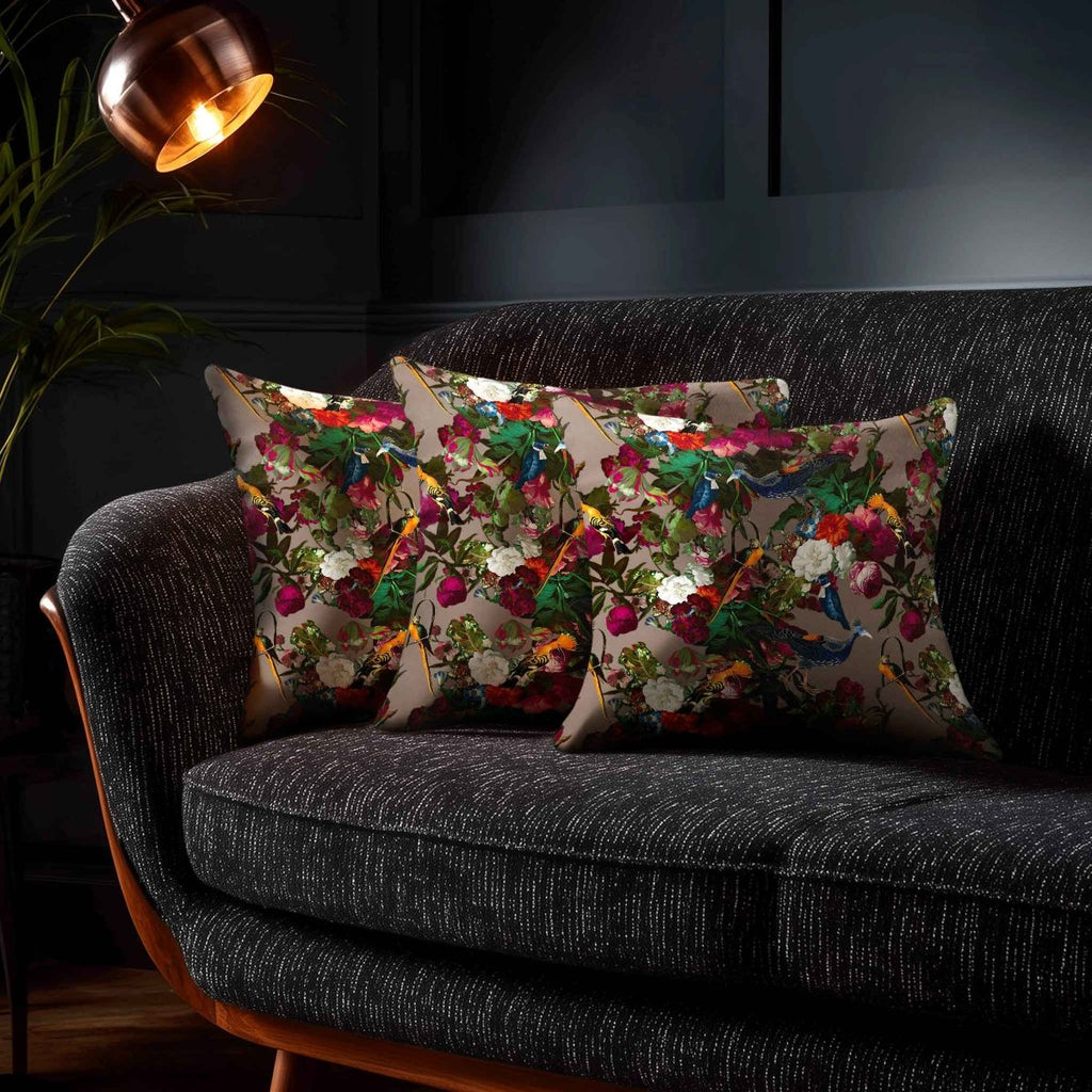 Manor House Garden | Sustainable Velvet Cushion - Dovedale Stone 40 x 40 cm Smooth by Izabela Peters