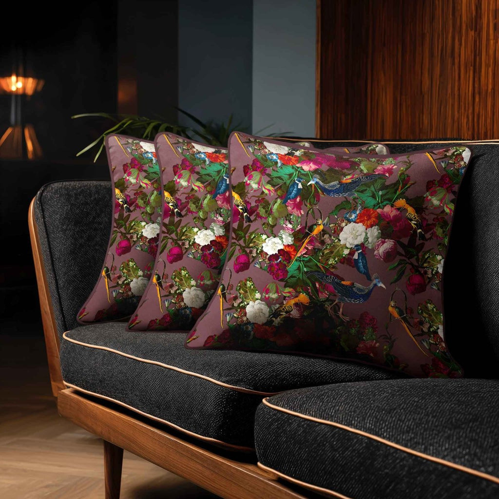 Manor House Garden | Sustainable Velvet Cushion - Italian Grape 40 x 40 cm Smooth by Izabela Peters