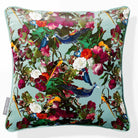 Manor House Garden | Sustainable Velvet Cushion - Blue Surf 40 x 40 cm Piped by Izabela Peters