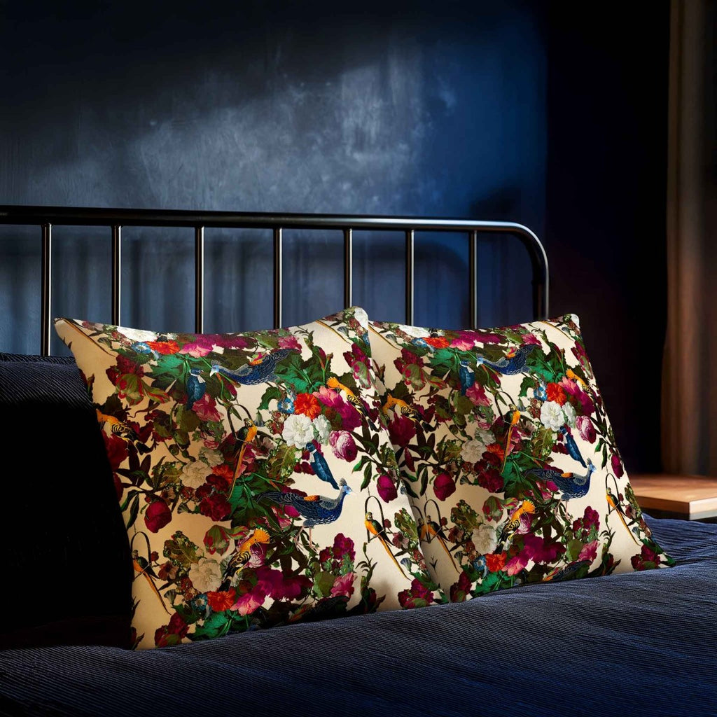 Manor House Garden | Sustainable Velvet Cushion - Ivory Cream 40 x 40 cm Smooth by Izabela Peters