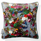Manor House Garden | Sustainable Velvet Cushion - French Grey 40 x 40 cm Piped by Izabela Peters