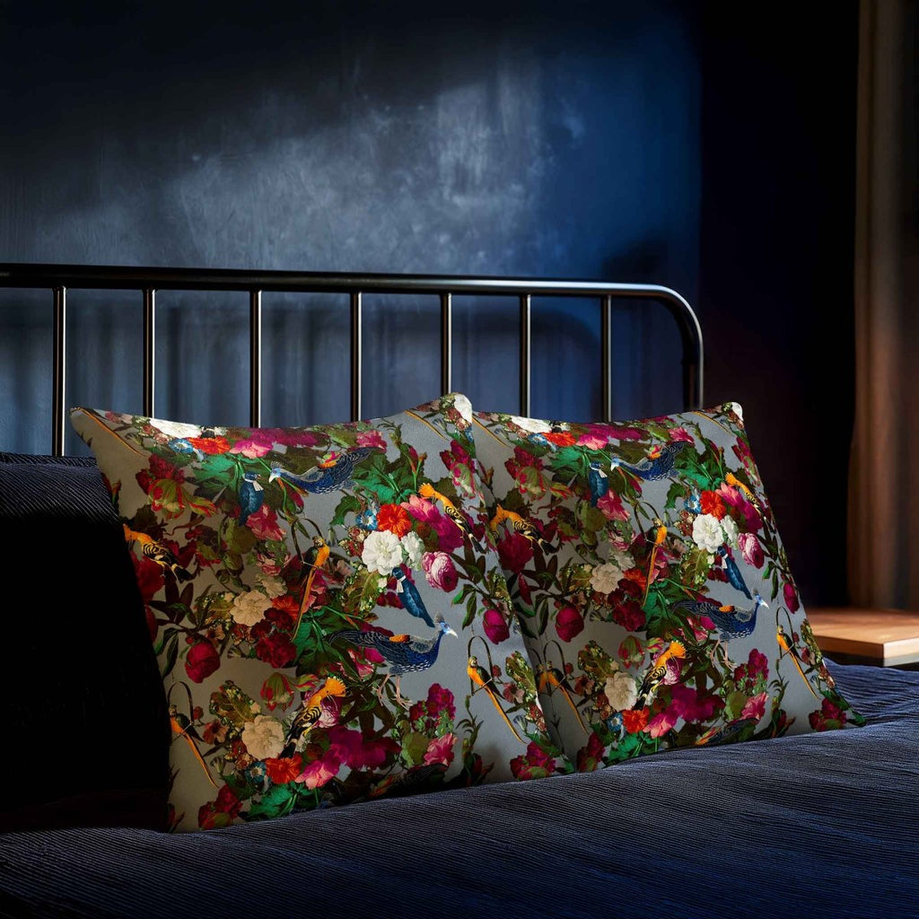 Manor House Garden | Sustainable Velvet Cushion - French Grey 40 x 40 cm Smooth by Izabela Peters