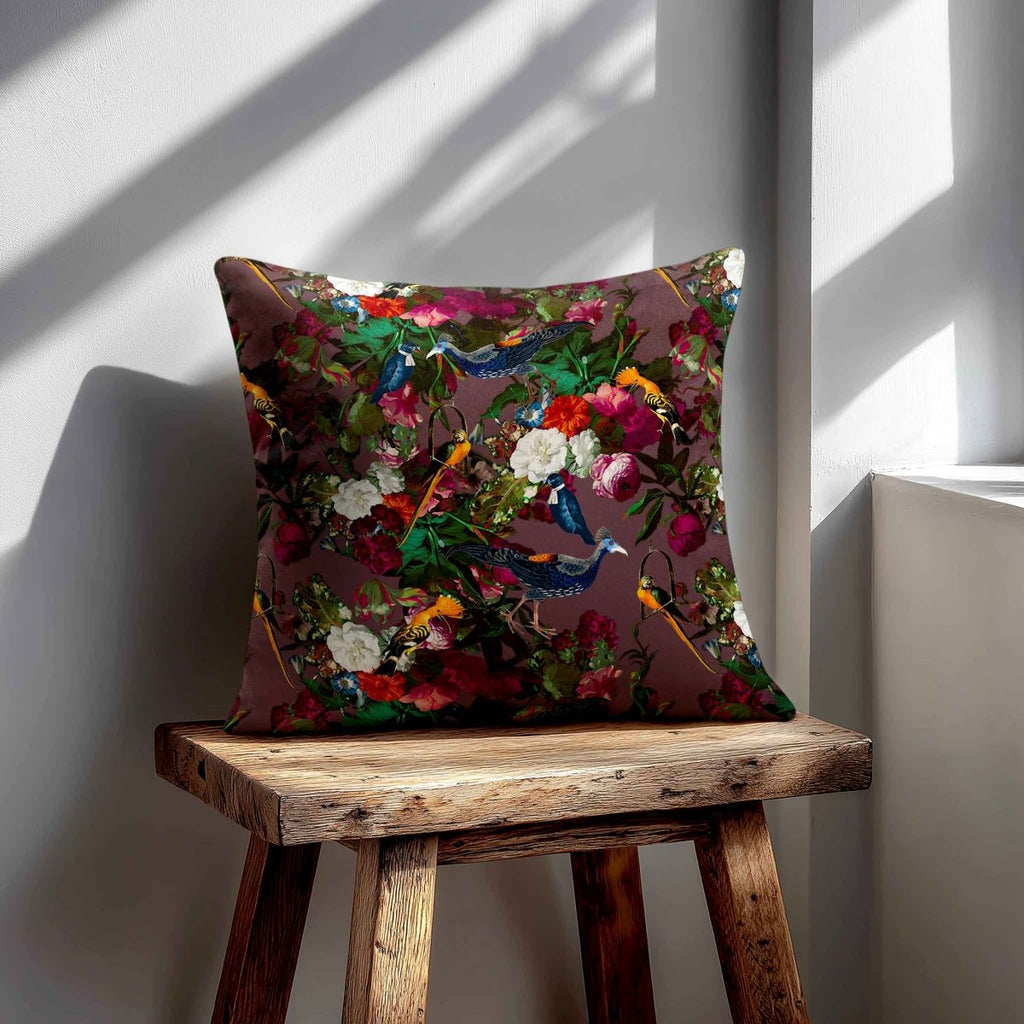 Manor House Garden | Sustainable Velvet Cushion - Italian Grape 40 x 40 cm Smooth by Izabela Peters