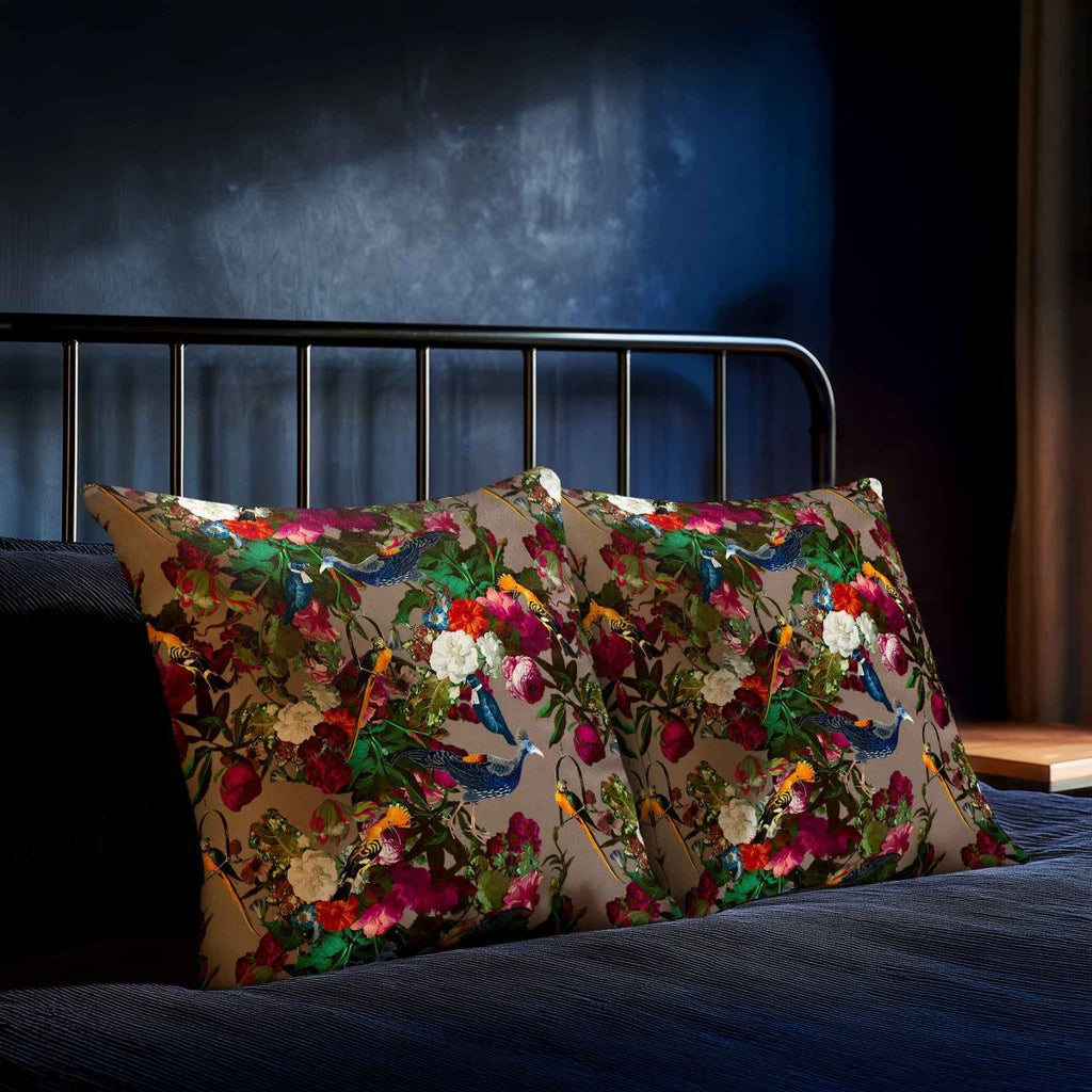 Manor House Garden | Sustainable Velvet Cushion - Dovedale Stone 40 x 40 cm Smooth by Izabela Peters