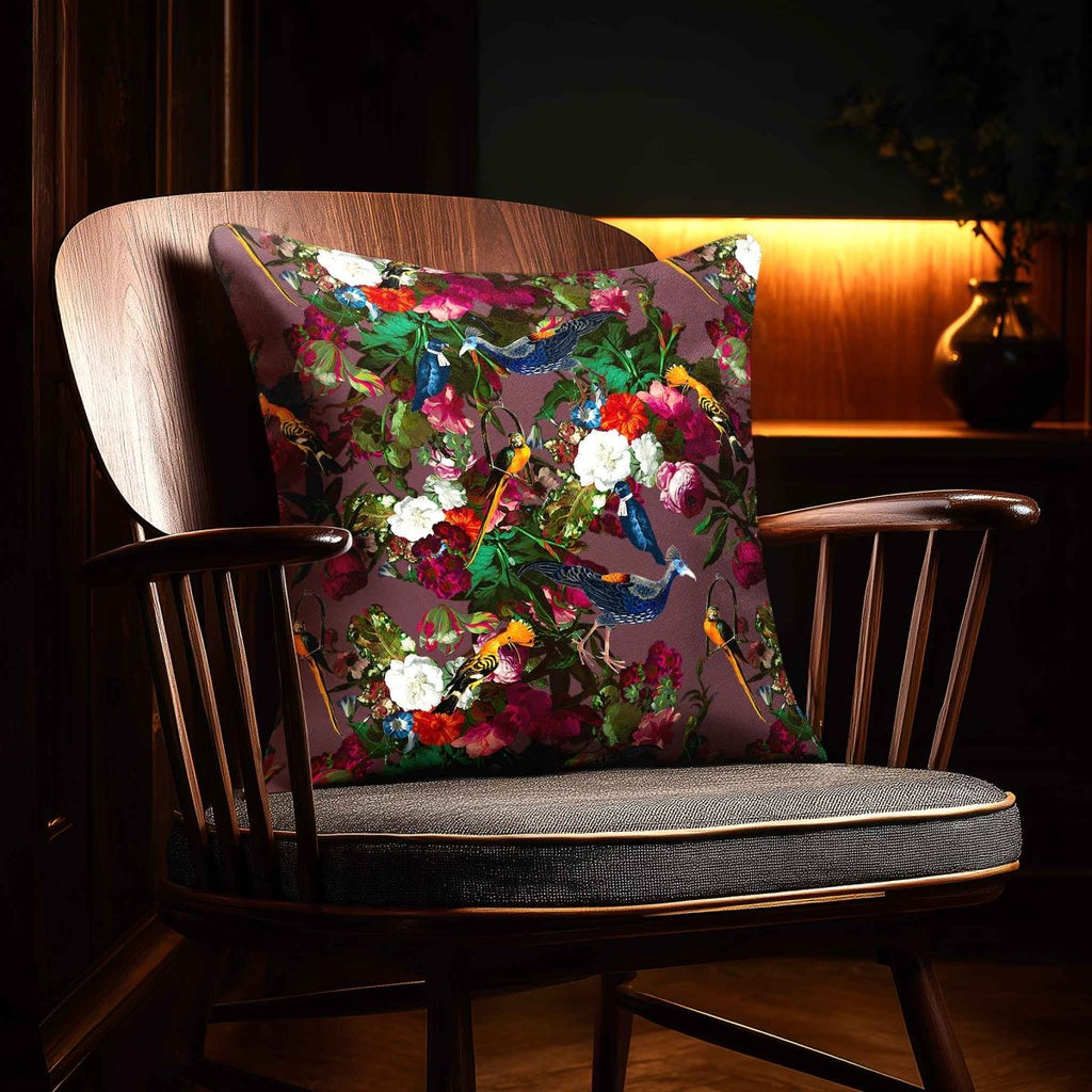 Manor House Garden | Sustainable Velvet Cushion - Italian Grape 40 x 40 cm Smooth by Izabela Peters