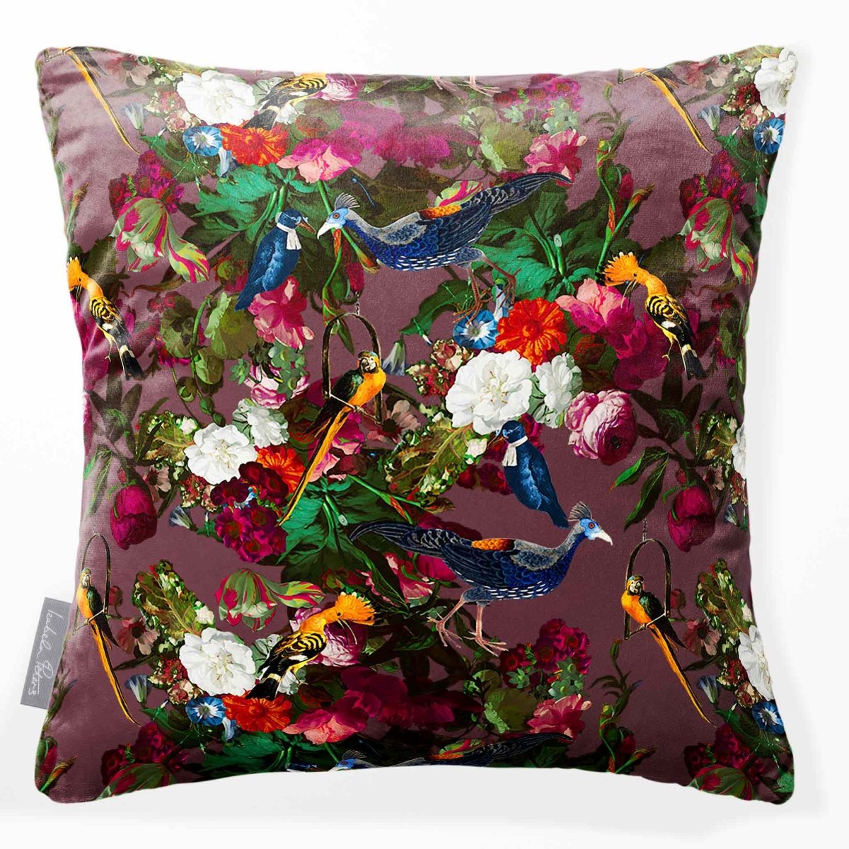 Manor House Garden | Sustainable Velvet Cushion - Italian Grape 40 x 40 cm Smooth by Izabela Peters
