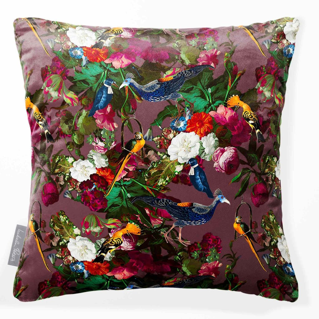 Manor House Garden | Sustainable Velvet Cushion - Italian Grape 40 x 40 cm Smooth by Izabela Peters