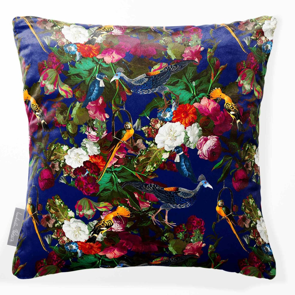 Manor House Garden | Sustainable Velvet Cushion - Midnight 40 x 40 cm Smooth by Izabela Peters