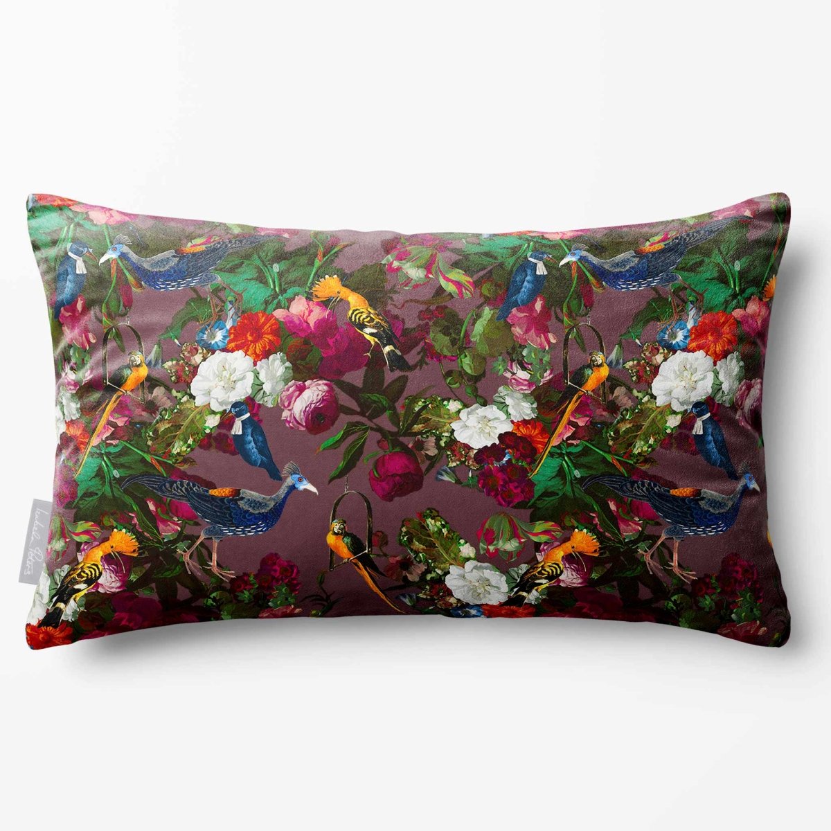 Manor House Garden | Sustainable Velvet Rectangle Cushion - Italian Grape 50 x 30 cm Standard by Izabela Peters