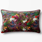 Manor House Garden | Sustainable Velvet Rectangle Cushion - Italian Grape 50 x 30 cm Piped by Izabela Peters